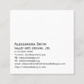 Modern eenvoudig professioneel zakelijk fotoplein contactkaartje (Achterkant)