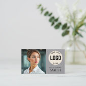 Modern eenvoudig professioneel zakelijk fotoplein contactkaartje (Staand voorkant)