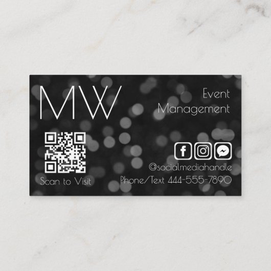 Modern Eenvoudig Professioneel Zwart Bokeh Minimal Visitekaartje (Achterkant)