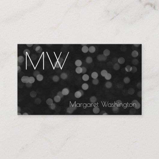 Modern Eenvoudig Professioneel Zwart Bokeh Minimal Visitekaartje (Voorkant)