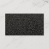 Modern Eenvoudig Professioneel Zwart Leer Minimaal Visitekaartje (Achterkant)