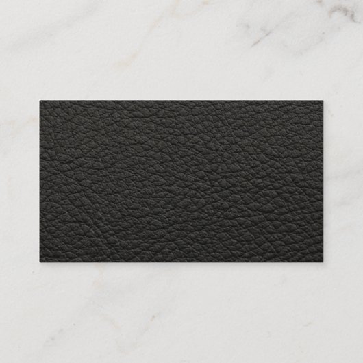 Modern Eenvoudig Professioneel Zwart Leer Minimaal Visitekaartje (Achterkant)