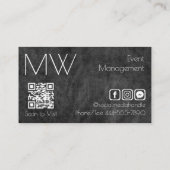 Modern Eenvoudig Professioneel Zwart Leer Minimaal Visitekaartje (Achterkant)