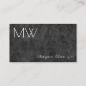 Modern Eenvoudig Professioneel Zwart Leer Minimaal Visitekaartje (Voorkant)