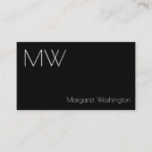 Modern Eenvoudig Professioneel Zwart Wit Minimalis Visitekaartje (Voorkant)