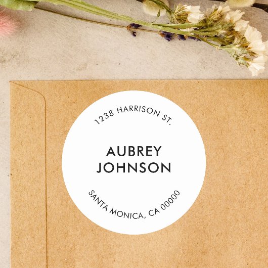 Modern eenvoudig retouradres ronde sticker