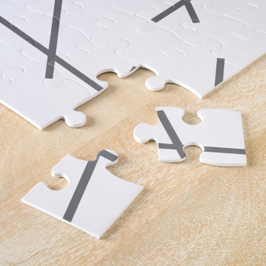 Modern, eenvoudig, rommelig grafisch lijnpatroon legpuzzel (Zijkant)