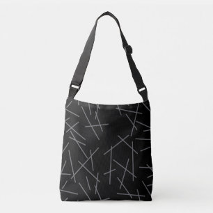 Modern, eenvoudig, rommelig, trendy grafisch lijnp crossbody tas