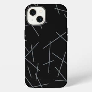 Modern, eenvoudig, rommelig, trendy grafisch lijnp iPhone 13 hoesje