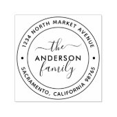 Modern eenvoudig rond script familie retour adres zelfinktende stempel (Design)