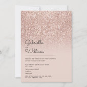 Modern Eenvoudig Roos Goud Glitter Engagement Part Kaart (Voorkant)