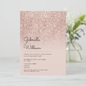 Modern Eenvoudig Roos Goud Glitter Engagement Part Kaart (Staand voorkant)