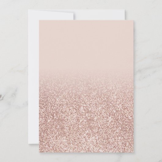 Modern Eenvoudig Roos Goud Glitter Engagement Part Kaart (Achterkant)