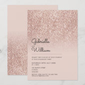 Modern Eenvoudig Roos Goud Glitter Engagement Part Kaart (Voorkant / Achterkant)