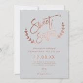 modern eenvoudig roos goudzoet 16 typografie kaart (Voorkant)