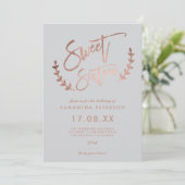 modern eenvoudig roos goudzoet 16 typografie kaart (Staand voorkant)