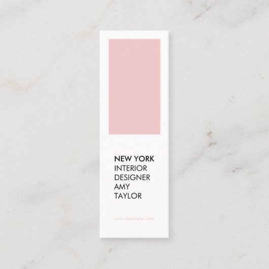 Modern eenvoudig roos roze sierlijke minimal desig mini visitekaartje (Voorkant)