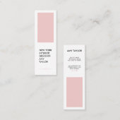 Modern eenvoudig roos roze sierlijke minimal desig mini visitekaartje (Voorkant / Achterkant)