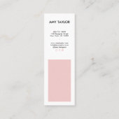 Modern eenvoudig roos roze sierlijke minimal desig mini visitekaartje (Achterkant)