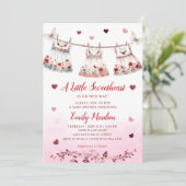 Modern Eenvoudig roze Boho Kleding Meisje Baby sho Kaart (Staand voorkant)