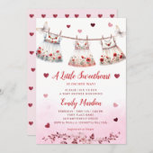 Modern Eenvoudig roze Boho Kleding Meisje Baby sho Kaart (Voorkant / Achterkant)