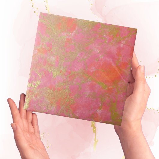 Modern Eenvoudig Roze Goud Faux Marmer effect Tege Tegeltje