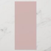 Modern Eenvoudig Roze Gouden Trouwdiner Menu (Achterkant)