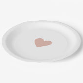 Modern Eenvoudig Roze Hart Papieren Bordje (Gekanteld)