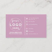 Modern Eenvoudig Roze Logo Aangepaste Iconen Socia Visitekaartje (Voorkant)