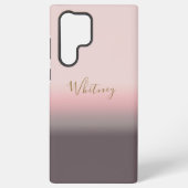 Modern Eenvoudig Roze Paarse en Gouden Monogram Samsung Galaxy Hoesje (Achterkant)