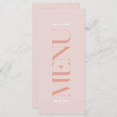 Modern Eenvoudig Roze Rand Trouwmenu Menu (Voorkant / Achterkant)