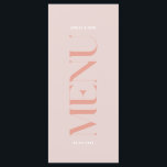 Modern Eenvoudig Roze Rand Trouwmenu Menu<br><div class="desc">Dit trouwmenu in lichte roze kleuren is perfect voor een modern huwelijk. Het bevat vetgedrukte letters aan de voorkant van de kaart. Het menu is dubbelzijdig en heeft een bewerkbare lijst met gerechten aan de achterkant. U kunt dit menu personaliseren met de namen en de datum van het evenement. U...</div>