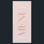 Modern Eenvoudig Roze Rand Trouwmenu Menu<br><div class="desc">Dit trouwmenu in lichte roze kleuren is perfect voor een modern huwelijk. Het bevat vetgedrukte letters aan de voorkant van de kaart. Het menu is dubbelzijdig en heeft een bewerkbare lijst met gerechten aan de achterkant. U kunt dit menu personaliseren met de namen en de datum van het evenement. U...</div>