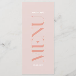 Modern Eenvoudig Roze Rand Trouwmenu Menu