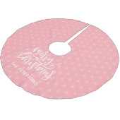 Modern Eenvoudig Roze Vrolijk Kerstmis Naam Kerstboom Rok (Gekanteld)