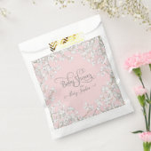 Modern Eenvoudig Roze Wit Boho Bloemen Baby shower Bedankzakje (Gezegeld)