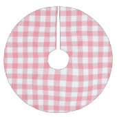 Modern Eenvoudig Roze Wit Gingham Check Kerstboom Rok (Voorkant)