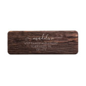 Modern eenvoudig rustiek script gepersonaliseerd a etiket (Voorkant)