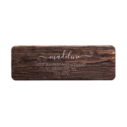 Modern eenvoudig rustiek script gepersonaliseerd a etiket (Voorkant)