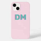 Modern Eenvoudig Schaduwmonogram Initialen Roze Gr Case-Mate iPhone Case (Achterkant)