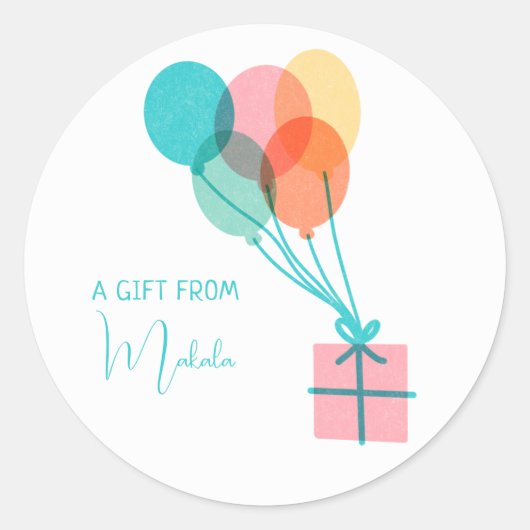 Modern eenvoudig Schattige gepersonaliseerd cadeau Ronde Sticker (Voorkant)