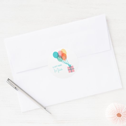 Modern eenvoudig Schattige gepersonaliseerd cadeau Ronde Sticker (Envelop)