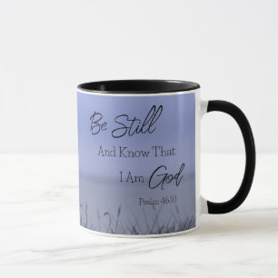 Modern Eenvoudig Schrift Blauw Tarweveld Mok