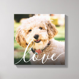 Modern Eenvoudig Schrift Liefde Huisdier Foto Herd Canvas Afdruk