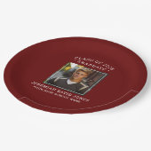 Modern Eenvoudig Schuur Rood Foto Afstuderen Papieren Bordje (Gekanteld)