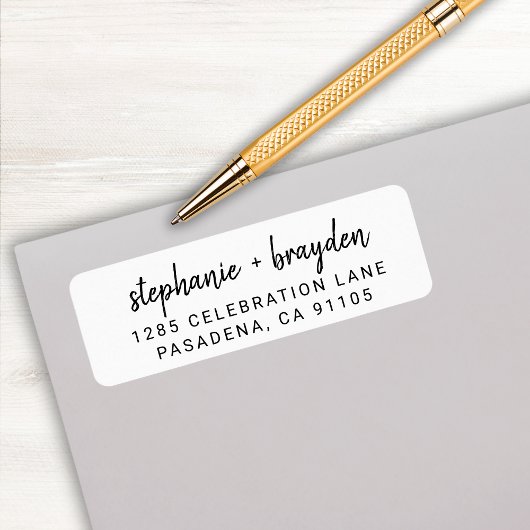 Modern Eenvoudig Script 30e Verjaardag Retouradres Etiket