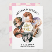 Modern Eenvoudig Script 6 Foto QR CODE Sla de datu Save The Date (Voorkant / Achterkant)