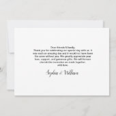 Modern eenvoudig script aangepaste foto bruiloft bedankkaart (Achterkant)