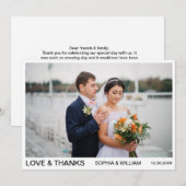 Modern eenvoudig script aangepaste foto bruiloft bedankkaart (Voorkant / Achterkant)