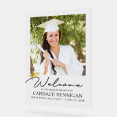 Modern eenvoudig script Afstuderen welkome foto Acryl Bord (Hoek)